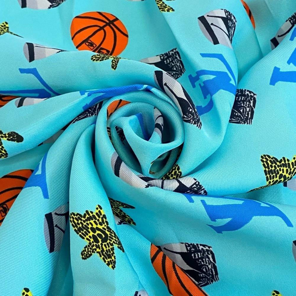 LOUIS VUITTON M76057 LV × Jonas Wood Monogram Silk Scarf/Muffler, Blue